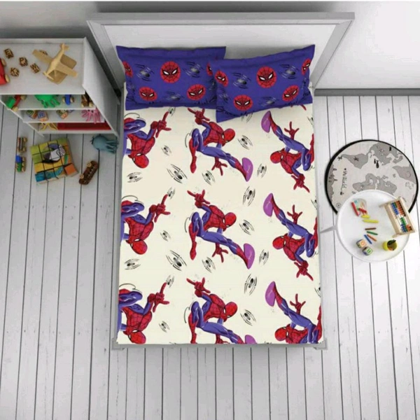 Welspun Kids Single / Double Bedsheet Marvel Spiderman Welspun Bed Sheet - 2.24 M X 2.54 M, Double