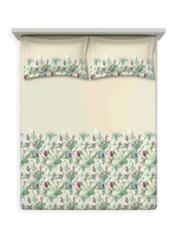 Ddecor Super King Size Bedsheet 10 Feet X 10 Feet With 2 Pillow Covers Cotton Bed Sheet  - 3.00 M X 3.00 M