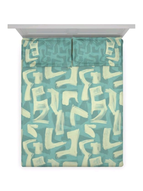 Ddecor Super King Size Bedsheet 120 Inch X 120 Inch With 2 Pillow Covers Cotton Bed Sheet  - 3.00 M X 3.00 M