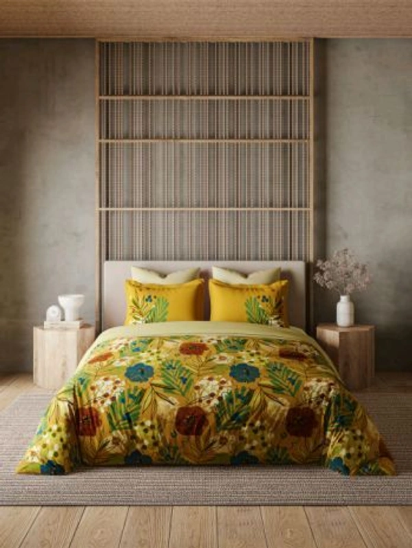 Ddecor Super King Size Bedsheet 120 Inch X 120 Inch With 2 Pillow Covers Cotton Bed Sheet  - 3.00 M X 3.00 M