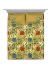 Ddecor Super King Size Bedsheet 120 Inch X 120 Inch With 2 Pillow Covers Cotton Bed Sheet  - 3.00 M X 3.00 M