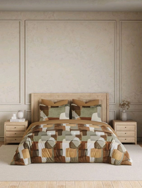 Ddecor Super King Size Bedsheet 3 Meter X 3 Meter With 2 Pillow Covers Cotton Bed Sheet  - 3.00 M X 3.00 M