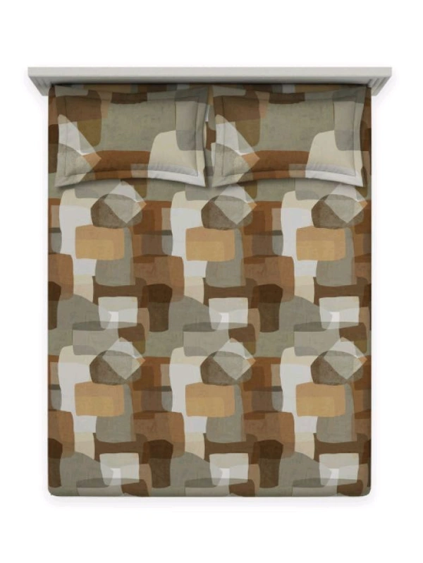 Ddecor Super King Size Bedsheet 3 Meter X 3 Meter With 2 Pillow Covers Cotton Bed Sheet  - 3.00 M X 3.00 M