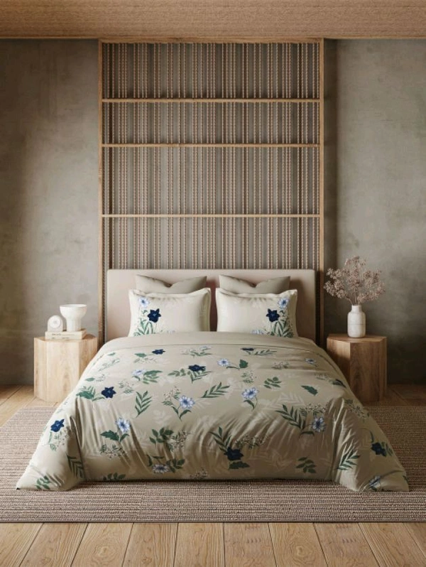 Ddecor Super King Size Bedsheet 3 Meter X 3 Meter With 2 Pillow Covers Cotton Bed Sheet  - 3.00 M X 3.00 M