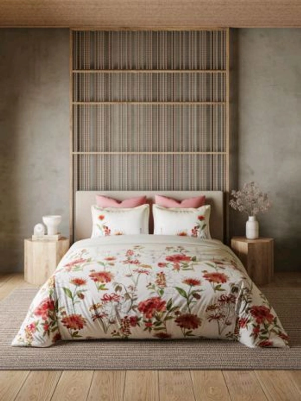 Ddecor Super King Size Bedsheet 3 Meter X 3 Meter With 2 Pillow Covers Cotton Bed Sheet  - 3.00 M X 3.00 M
