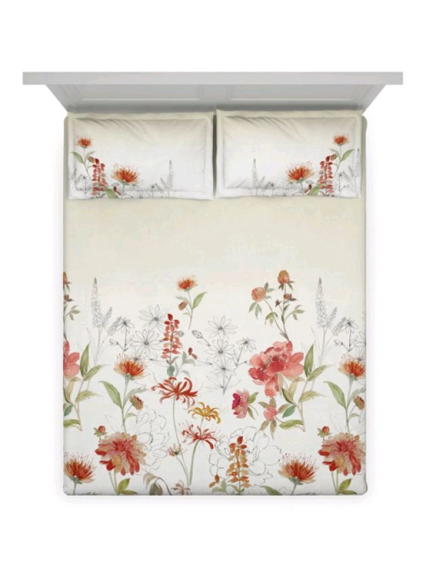 Ddecor Super King Size Bedsheet 3 Meter X 3 Meter With 2 Pillow Covers Cotton Bed Sheet  - 3.00 M X 3.00 M