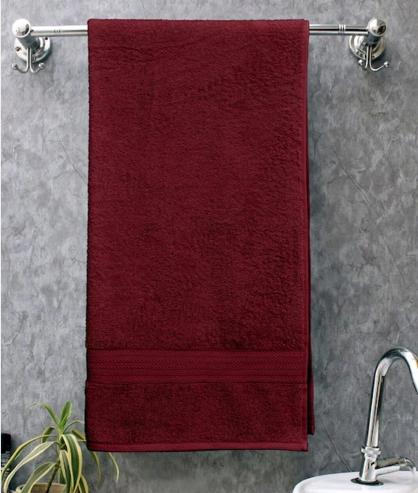 Bombay Dyeing Tulip Cotton Towel Maroon Colour 75 Cm X 150 Cm Large Towel  - 75 Cm X 150 Cm