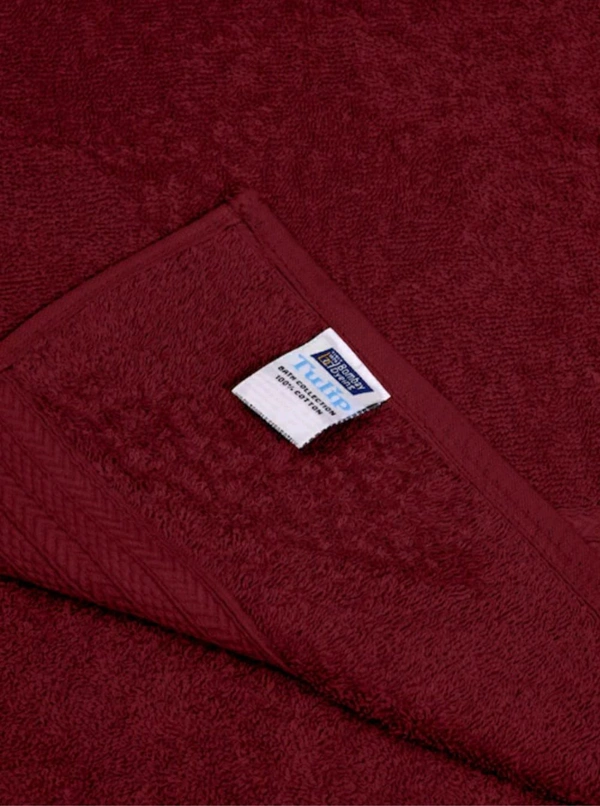 Bombay Dyeing Tulip Cotton Towel Maroon Colour 75 Cm X 150 Cm Large Towel  - 75 Cm X 150 Cm