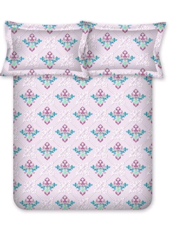 Bombay Dyeing Cotton Bedsheet King Size Double Bed Sheet 108 Inch X 108 Inch With 2 Pillow Cover  - 2.74 M X 2.74 M