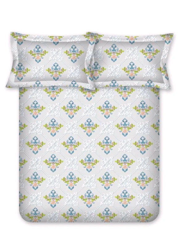 Bombay Dyeing Cotton Bedsheet King Size Double Bed Sheet 108 Inch X 108 Inch With 2 Pillow Cover  - 2.74 M X 2.74 M