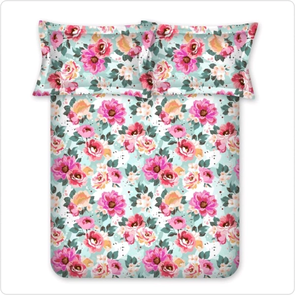 Bombay Dyeing King Size Bedsheet Cotton Bed Sheet 9 Feet X 9 Feet With 2 Pillow Covers - 2.74 M X 2.74 M