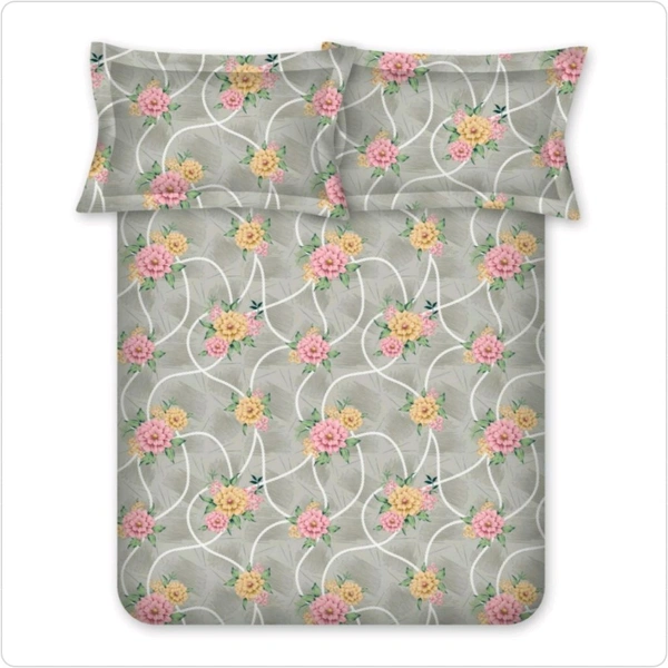 Bombay Dyeing King Size Bedsheet Cotton Bed Sheet 9 Feet X 9 Feet With 2 Pillow Covers - 2.74 M X 2.74 M