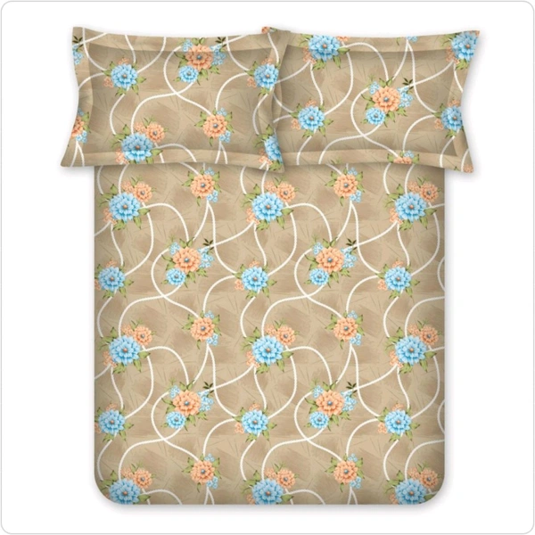 Bombay Dyeing King Size Bedsheet Cotton Bed Sheet 9 Feet X 9 Feet With 2 Pillow Covers - 2.74 M X 2.74 M