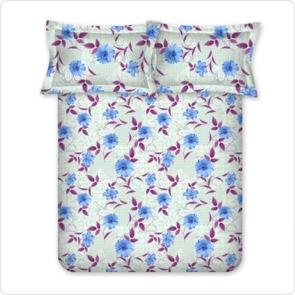 Bombay Dyeing King Size Bedsheet Cotton Bed Sheet 9 Feet X 9 Feet With 2 Pillow Covers - 2.74 M X 2.74 M