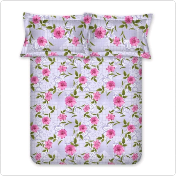 Bombay Dyeing King Size Bedsheet Cotton Bed Sheet 9 Feet X 9 Feet With 2 Pillow Covers - 2.74 M X 2.74 M