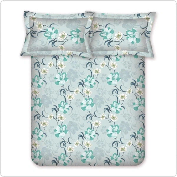 Bombay Dyeing King Size Bedsheet Cotton Bed Sheet 9 Feet X 9 Feet With 2 Pillow Covers - 2.74 M X 2.74 M