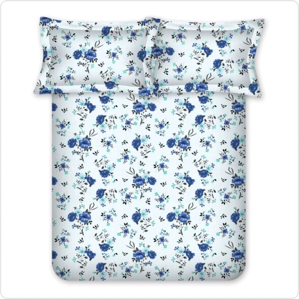 Bombay Dyeing King Size Bedsheet Cotton Bed Sheet 9 Feet X 9 Feet With 2 Pillow Covers - 2.74 M X 2.74 M