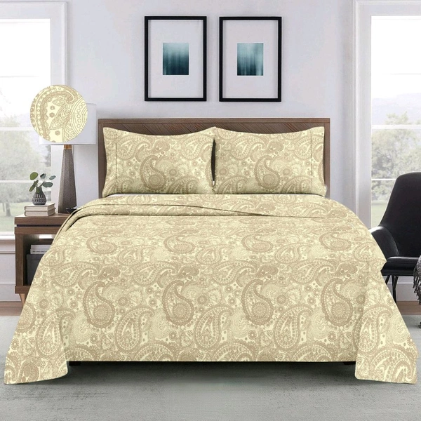 Super King Size Bedsheet 10 X 10 Feet Bed Sheet With 2 Pillow Covers 400 Tc Heavy Premium Quality Smooth Bedsheet  - 3.00 M X 3.00 M