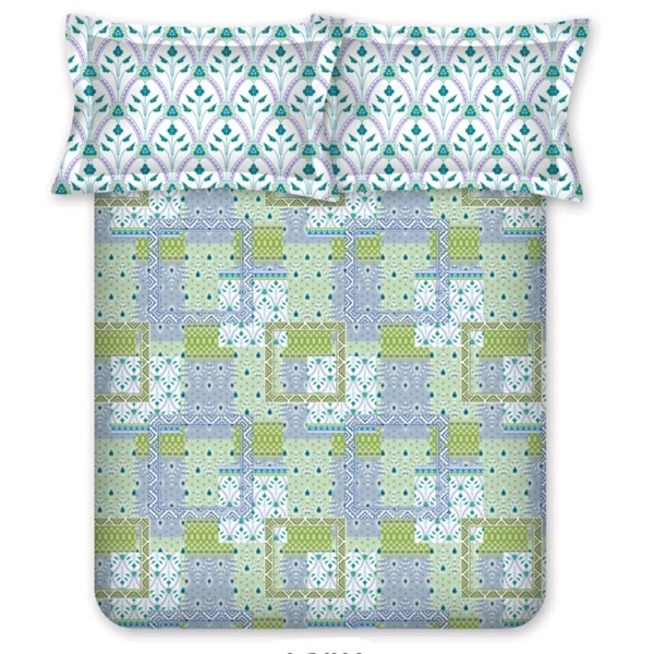 Bombay Dyeing Double Bedsheet Heavy Tc Quality 90 X 100 Inch With 2 Pillow Covers  - 2.24 M X 2.54 M