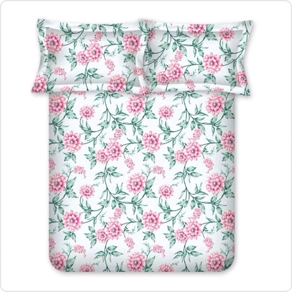 Bombay Dyeing King Size Bedsheet Cotton Bed Sheet 108 X 108 Inch With 2 Pillow Covers - 2.74 M X 2.74 M