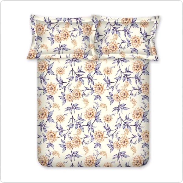 Bombay Dyeing King Size Bedsheet Cotton Bed Sheet 108 X 108 Inch With 2 Pillow Covers - 2.74 M X 2.74 M