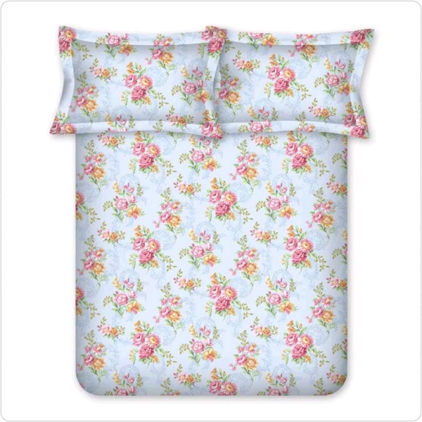 Bombay Dyeing King Size Bedsheet Cotton Bed Sheet 108 X 108 Inch With 2 Pillow Covers - 2.74 M X 2.74 M