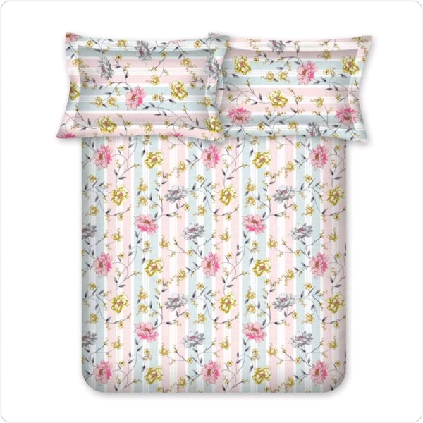 Bombay Dyeing King Size Bedsheet Cotton Bed Sheet 108 X 108 Inch With 2 Pillow Covers - 2.74 M X 2.74 M