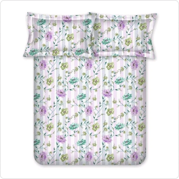 Bombay Dyeing King Size Bedsheet Cotton Bed Sheet 108 X 108 Inch With 2 Pillow Covers - 2.74 M X 2.74 M