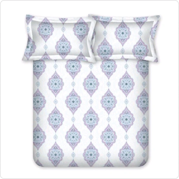 Bombay Dyeing King Size Bedsheet Cotton Bed Sheet 108 X 108 Inch With 2 Pillow Covers - 2.74 M X 2.74 M