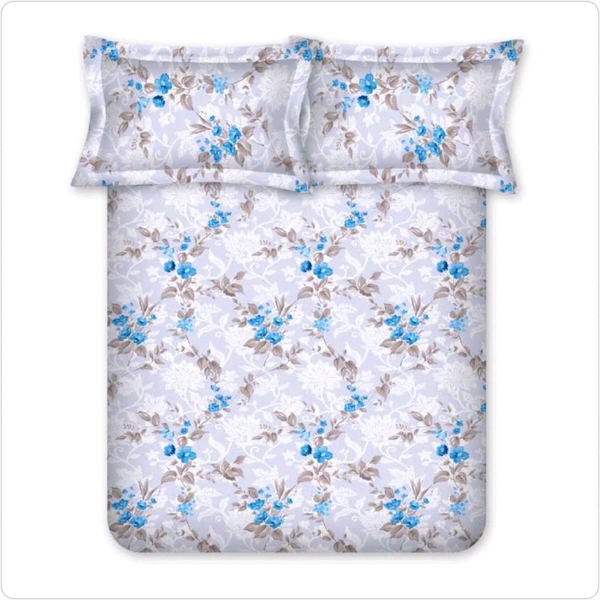 Bombay Dyeing King Size Bedsheet Cotton Bed Sheet 108 X 108 Inch With 2 Pillow Covers - 2.74 M X 2.74 M