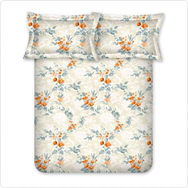 Bombay Dyeing King Size Bedsheet Cotton Bed Sheet 108 X 108 Inch With 2 Pillow Covers - 2.74 M X 2.74 M