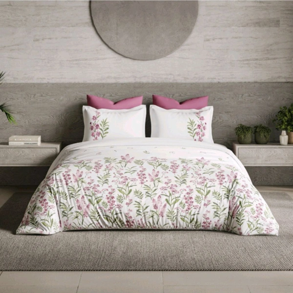 Ddecor Bedsheet King Size Bedsheet Digital Print Floral Bedsheet 108 X 108 Inch With 2 Pillow Cover  - 2.74 M X 2.74 M