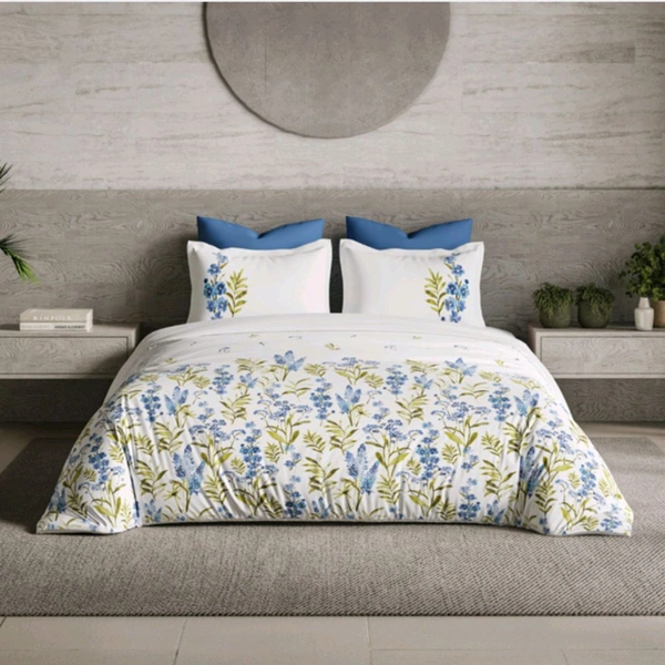 Ddecor Bedsheet King Size Bedsheet Digital Print Floral Bedsheet 108 X 108 Inch With 2 Pillow Cover  - 2.74 M X 2.74 M