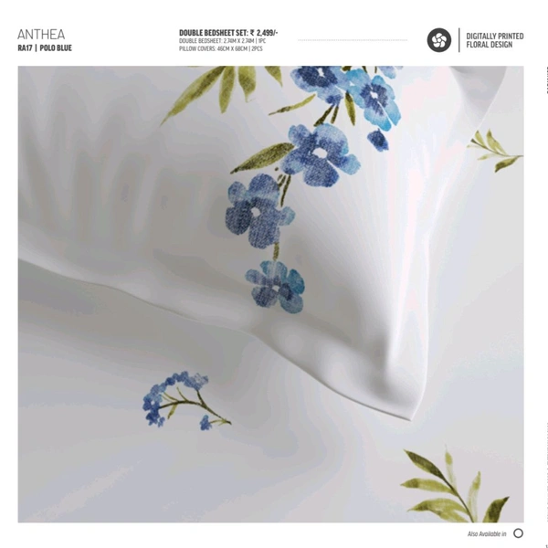 Ddecor Bedsheet King Size Bedsheet Digital Print Floral Bedsheet 108 X 108 Inch With 2 Pillow Cover  - 2.74 M X 2.74 M