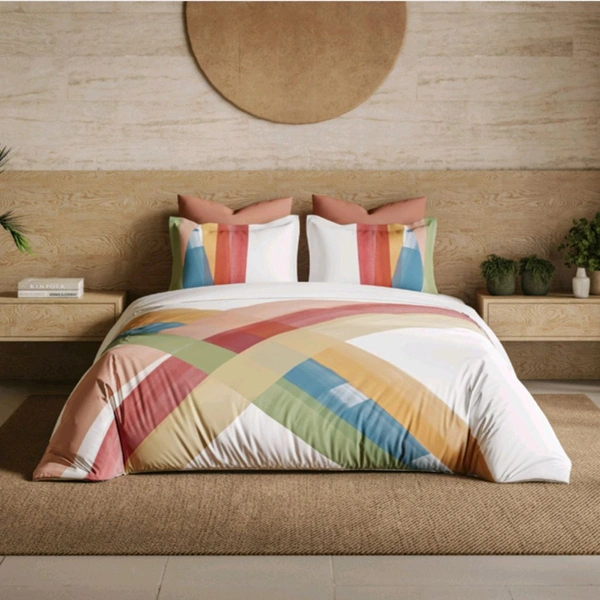 Ddecor Bedsheet King Size Bedsheet Digital Print Abstract Bedsheet 108 X 108 Inch With 2 Pillow Cover  - 2.74 M X 2.74 M
