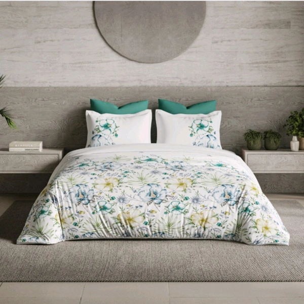 Ddecor Bedsheet King Size Bedsheet Digital Print Floral Bedsheet 9 Feet X 9 Feet With 2 Pillow Cover  - 2.74 M X 2.74 M