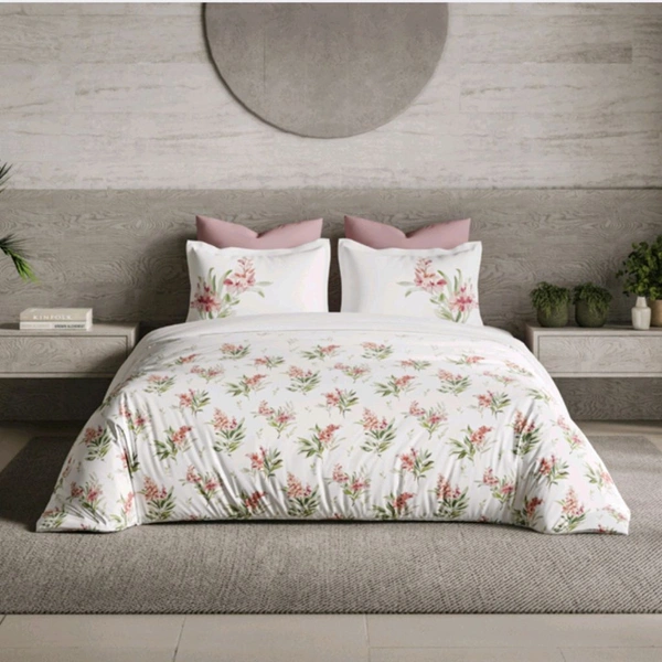 Ddecor Bedsheet King Size Bedsheet Digital Print Floral Bedsheet 2.74 Meter X 2.74 Meter With 2 Pillow Cover  - 2.74 M X 2.74 M