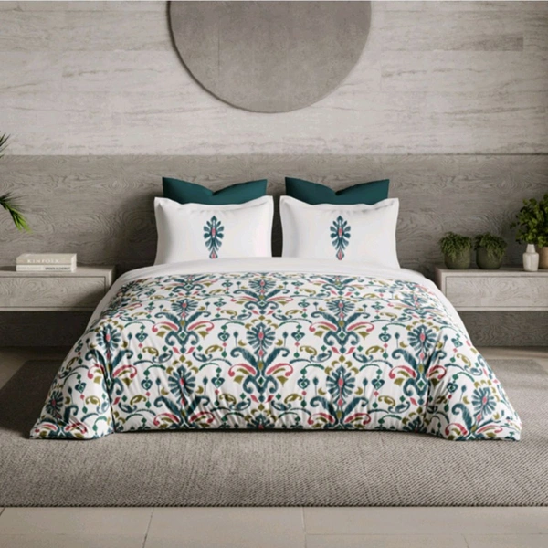 Ddecor Bedsheet King Size Bedsheet Digital Print Ethenic Bedsheet 2.74 Meter X 2.74 Meter With 2 Pillow Cover  - 2.74 M X 2.74 M
