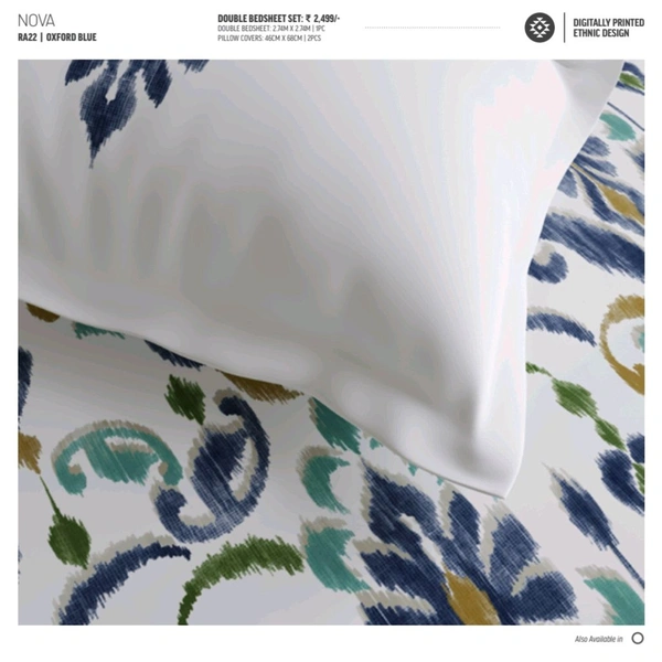 Ddecor Bedsheet King Size Bedsheet Digital Print Ethenic Bedsheet 2.74 Meter X 2.74 Meter With 2 Pillow Cover  - 2.74 M X 2.74 M