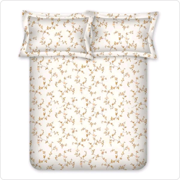 Bombay Dyeing Bedsheet King Size Cotton Floral 525 B Bedsheet  - 2.74 M X 2.74 M