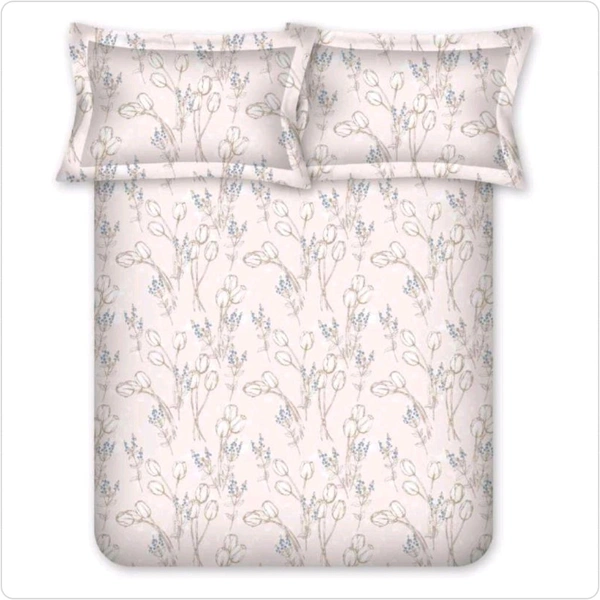 Bombay Dyeing Bedsheet King Size Cotton Floral 525 B Bedsheet  - 2.74 M X 2.74 M