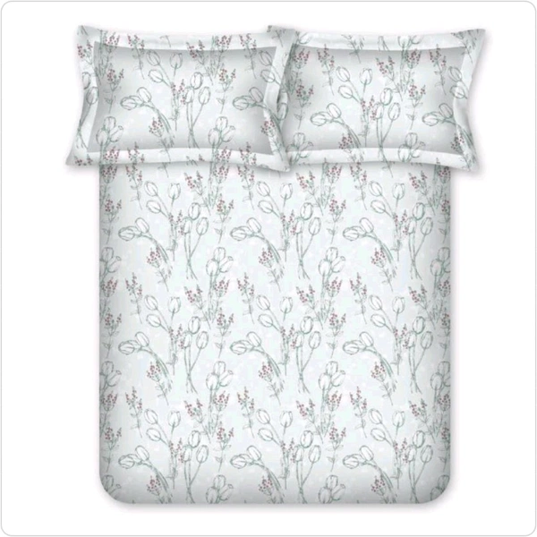 Bombay Dyeing Bedsheet King Size Cotton Floral 525 B Bedsheet  - 2.74 M X 2.74 M
