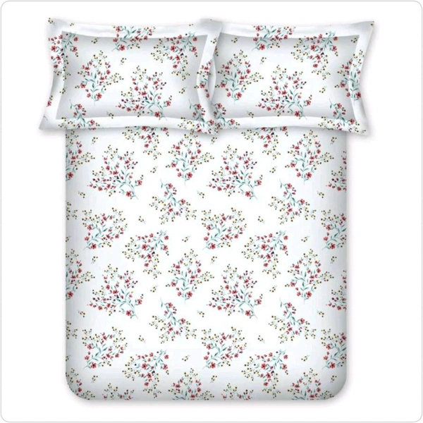 Bombay Dyeing Bedsheet King Size Cotton Floral 525 B Bedsheet  - 2.74 M X 2.74 M