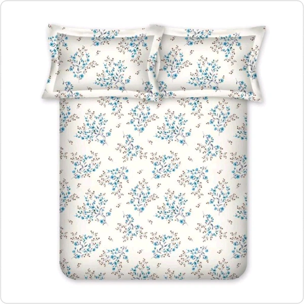 Bombay Dyeing Bedsheet King Size Cotton Floral 525 B Bedsheet  - 2.74 M X 2.74 M