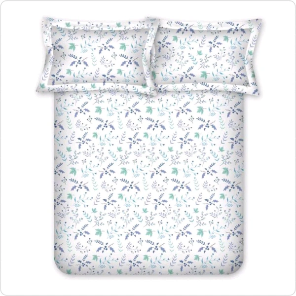 Bombay Dyeing Bedsheet King Size Cotton Floral 525 B Bedsheet  - 2.74 M X 2.74 M