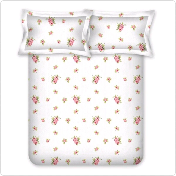 Bombay Dyeing Bedsheet King Size Cotton Floral 525 B Bedsheet  - 2.74 M X 2.74 M