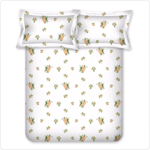 Bombay Dyeing Bedsheet King Size Cotton Floral 525 B Bedsheet  - 2.74 M X 2.74 M