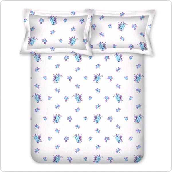 Bombay Dyeing Bedsheet King Size Cotton Floral 525 B Bedsheet  - 2.74 M X 2.74 M
