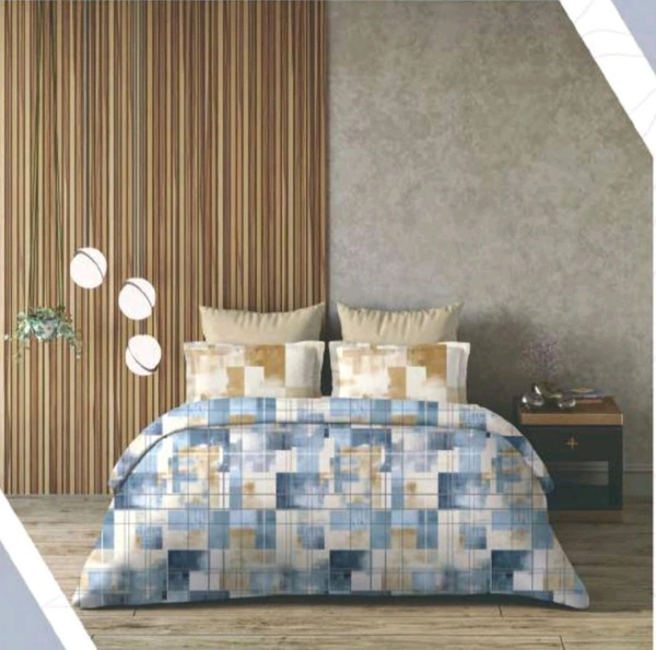 King Size Bedsheet Double Pure Cotton Bedsheet 9 Feet X 9 Feet With 2 Pillow Covers - 2.74 M X 2.74 M