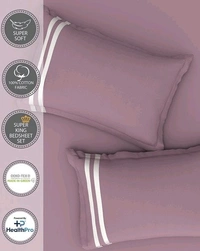 Super King Size Bedsheet 3 X 3 Meter Bed Sheet With 2 Pillow Covers Plain Heavy Tc Premium Quality Smooth Bedsheet Shop Online - 3.00 M X 3.00 M